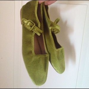 Velvet Mary Jane Flats